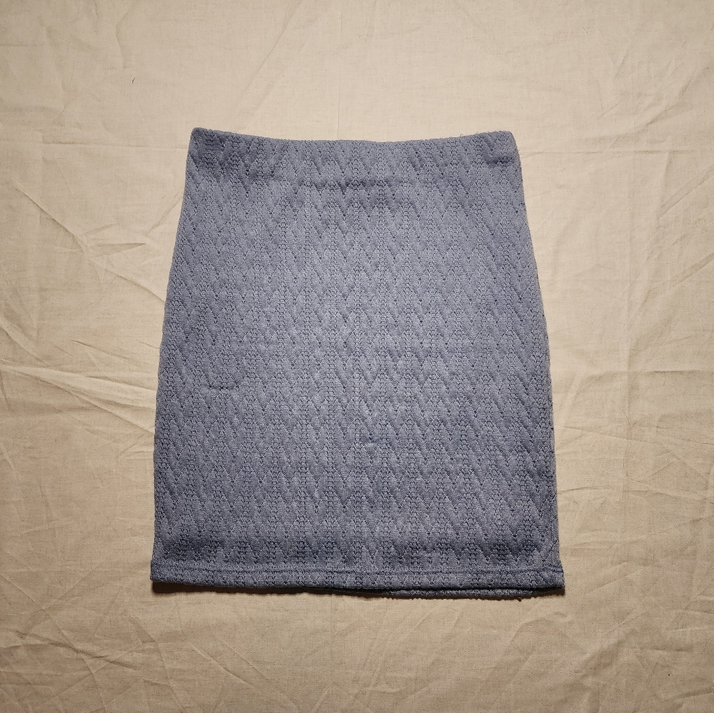 IRIS Skirt Women's Small Blue Knit Pencil Mini Skirt